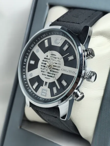 CHAXIGO Black & White Dial Men’s Watch with Black Strap